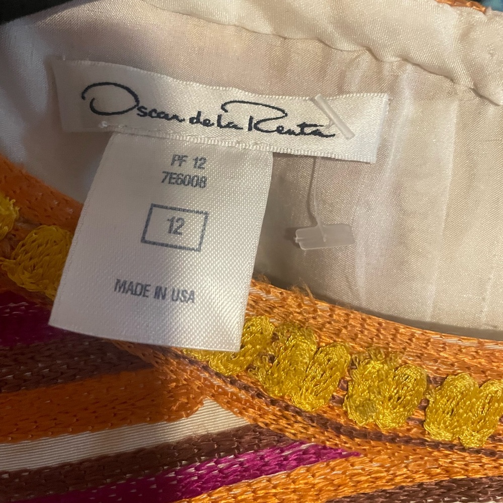 Oscar de la Renta Orange and Yellow Embroidered Garment - Picture 7 of 12